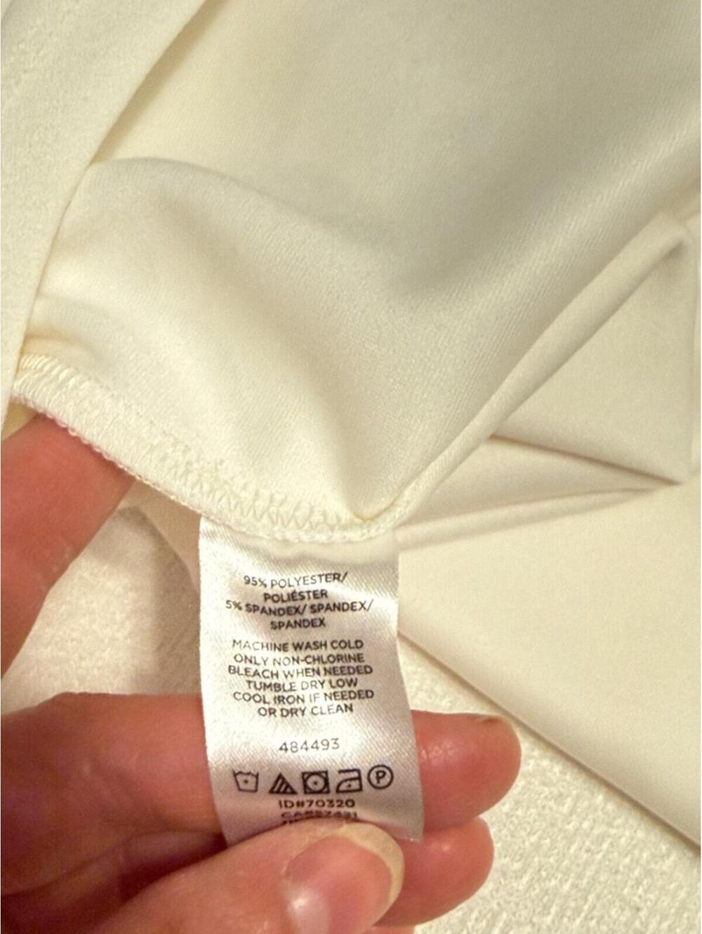 Ann Taylor Factory Ivory Pearl Cuff 3/4 Sleeve Top Women's XS - Picture 7 of 7